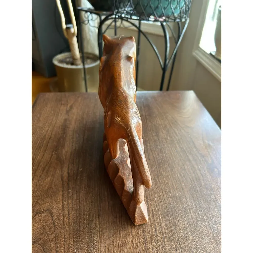 Vintage 70’s Hand Carved Wood Tiger